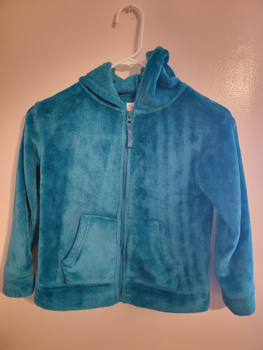 So Girl Cozy Teal Hooded Zip-Up Jacket Size Small